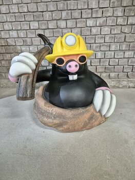 Mol cartoon bouwvakker