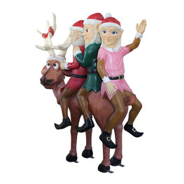 Elves ride on the Reindeer