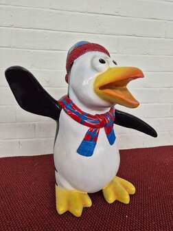 Pinguin muts sjaal rood blauw