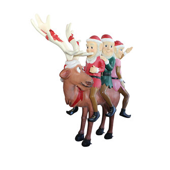 Elves ride on the Reindeer